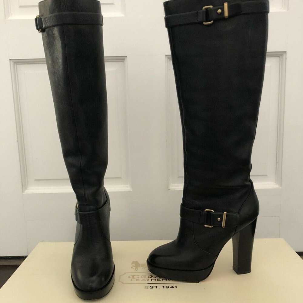 COACH LEIGHTON KNEE HIGH BOOTS SIZE 5.5 BLACK